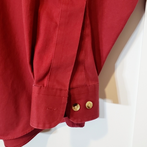 L.L Bean Size Large Tall Button Down Long Sleeve Shirt Cranberry Red Co… - Picture 8 of 12